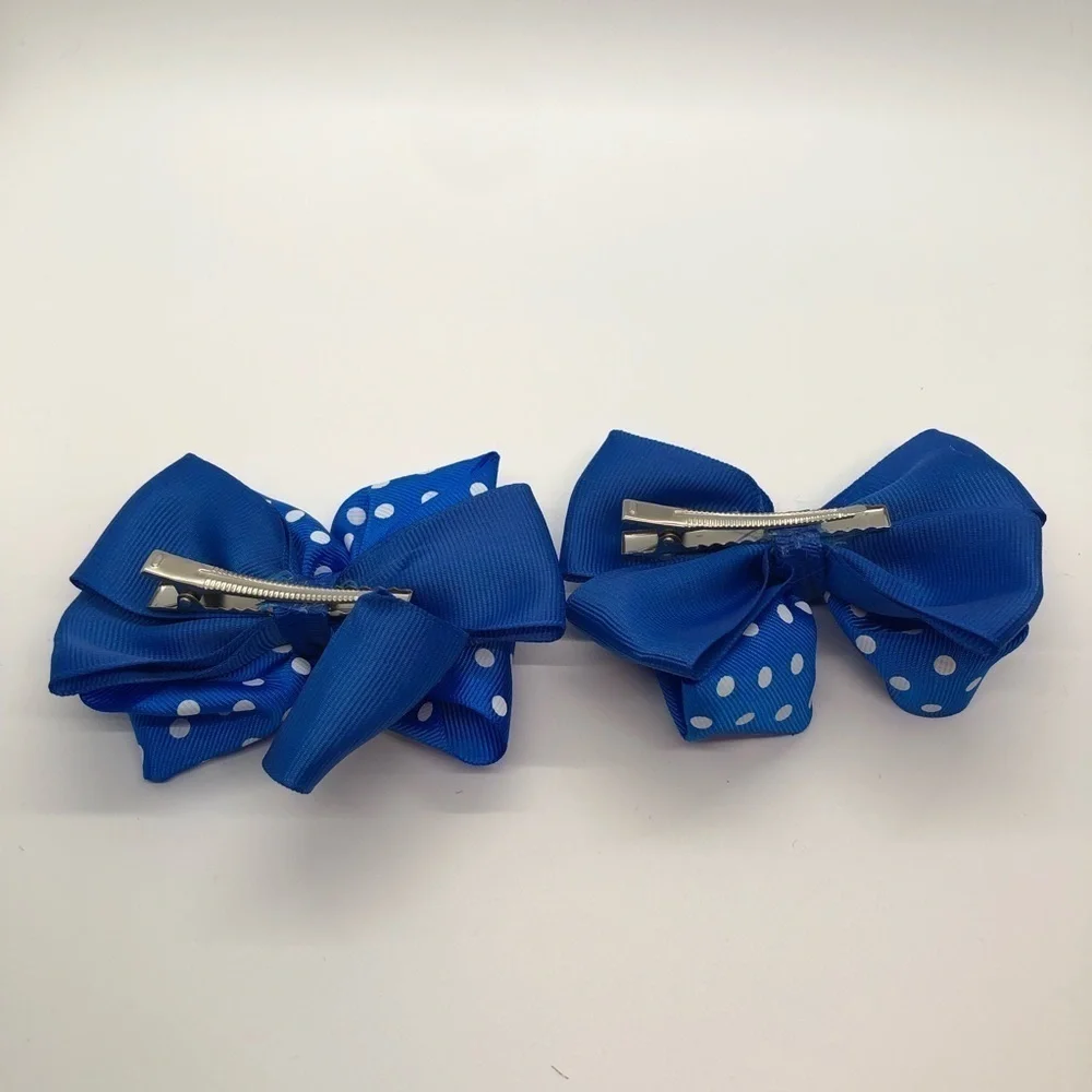 Joshelin Blue & White Polka Dot Bows Piggies Pigtails